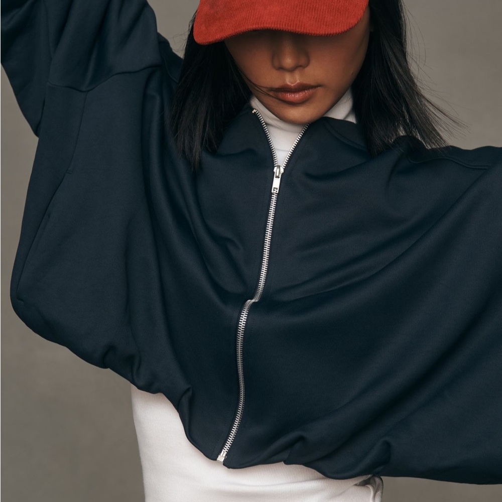 Anthropologie Bubble Hem Bomber Jacket